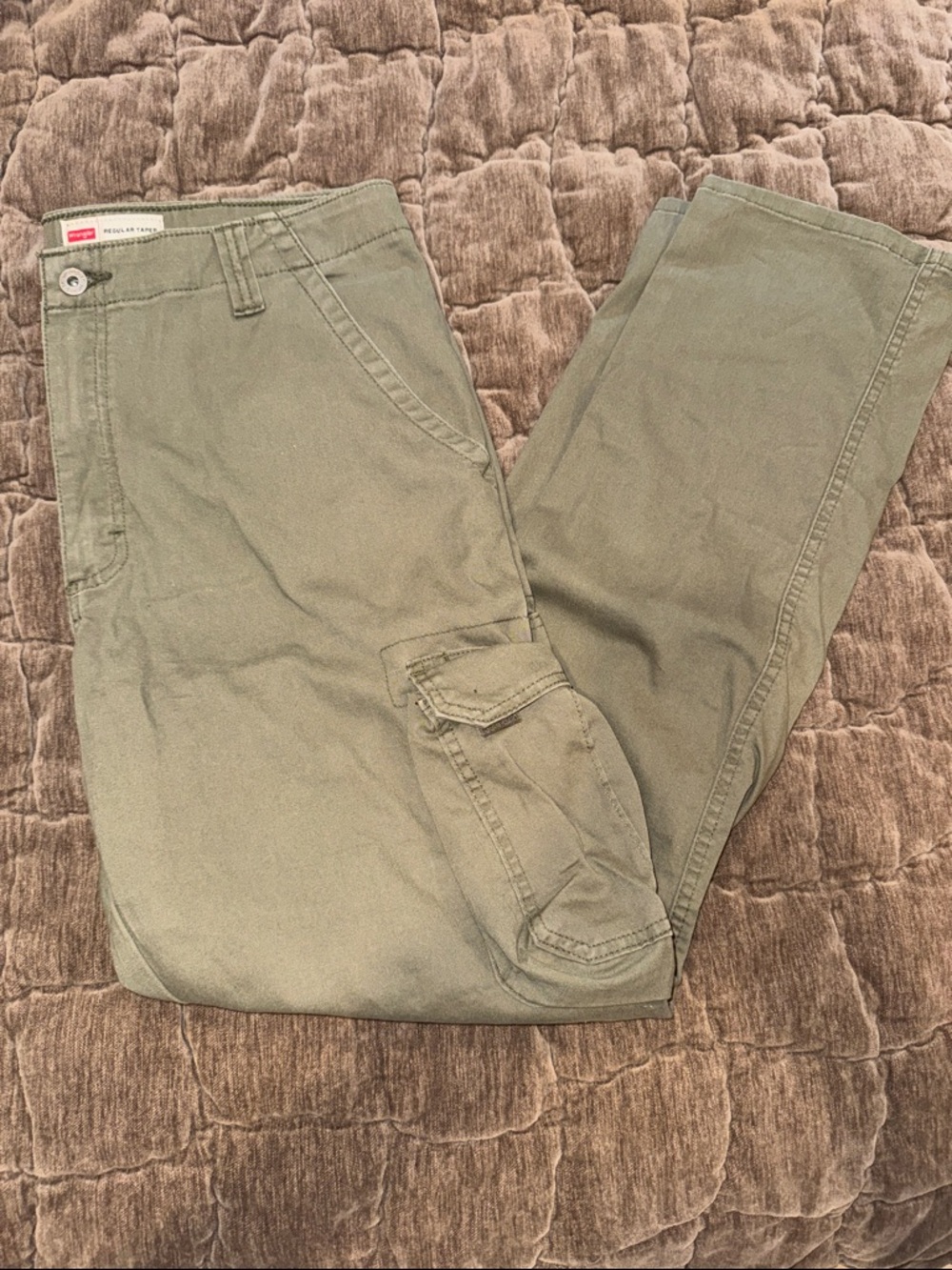 Men's Wrangler Olive Green Cargo Pants 36x32